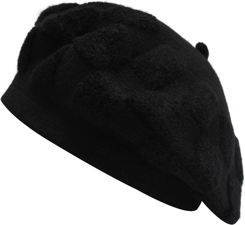 ZLYC French Beret hat, Reversible Solid Color Knit Warm Beret Cap for Womens Girls - Image 1